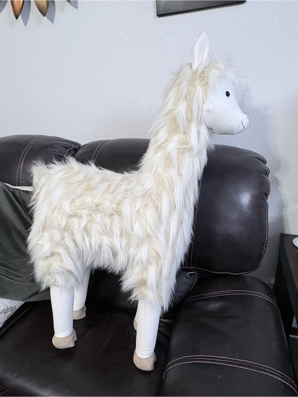 Pottery Barn Kids White Faux Fur Llama Accent